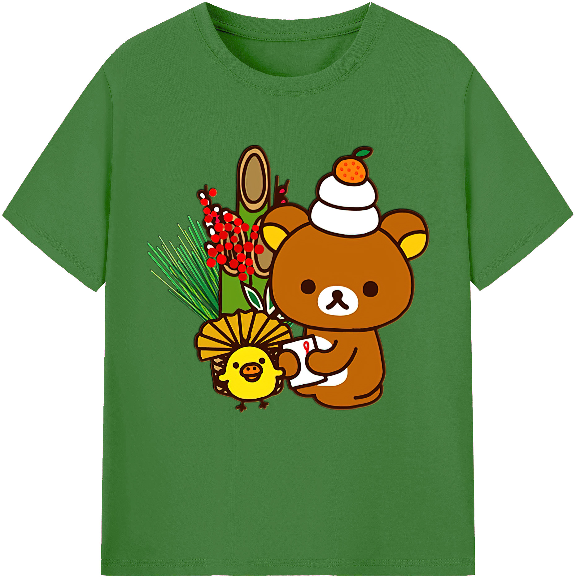 （画像用） リラックマ リラックマ キイロイトリ Rilakkuma Korilakkuma Kiiroitori レディースカジュアルプリントTシャツ（綿100％）